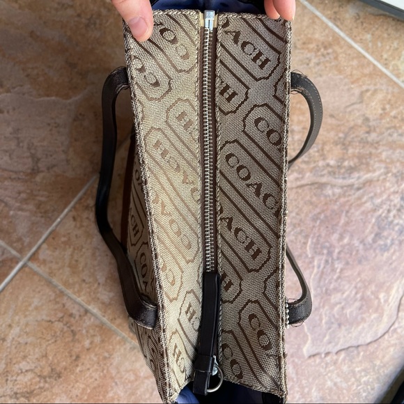 COACH Lozenge Tote Shoulder Bag Medium with Zipper Closure - Picture 14 of 16